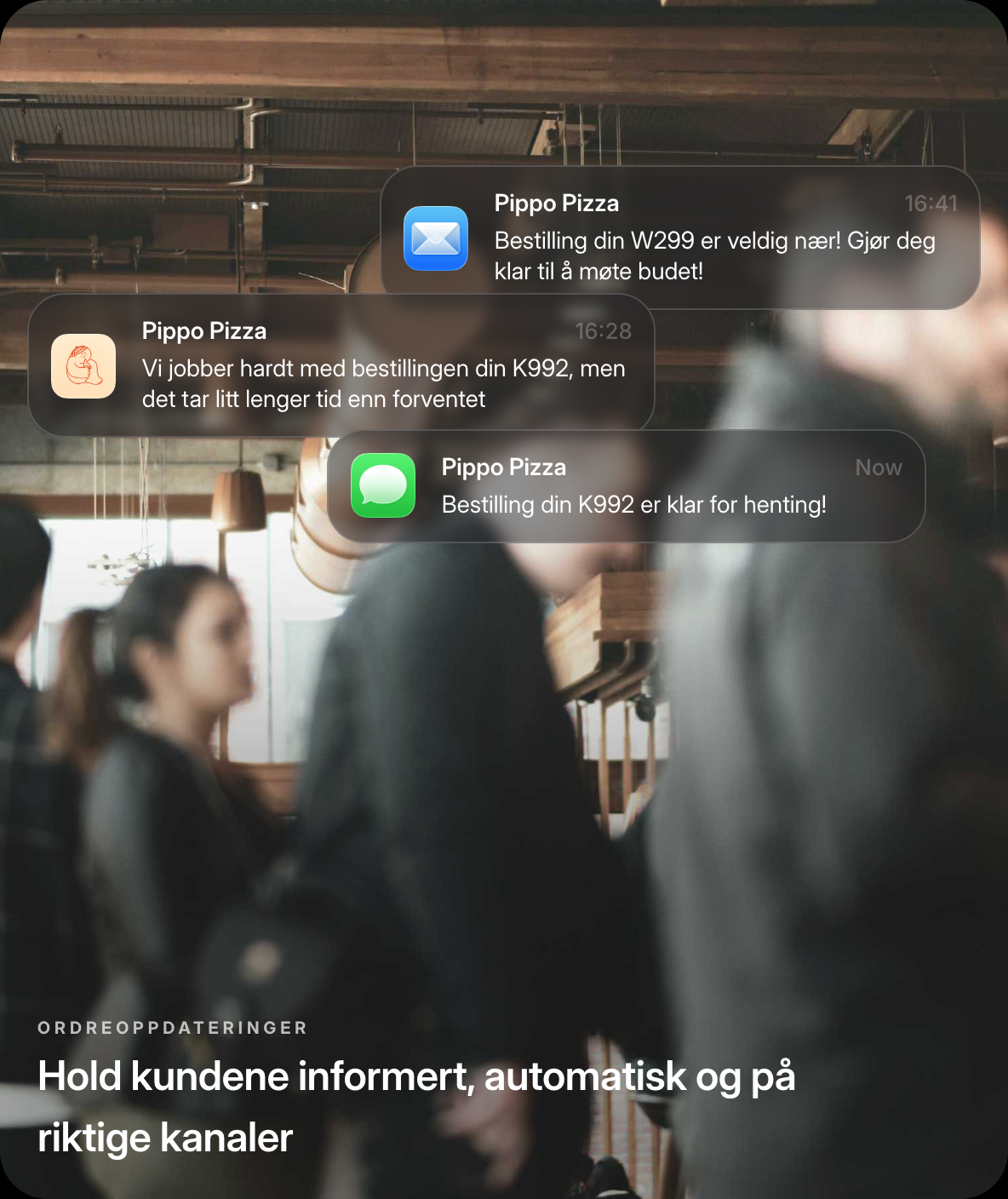 Ordreoppdateringer rett til kunden